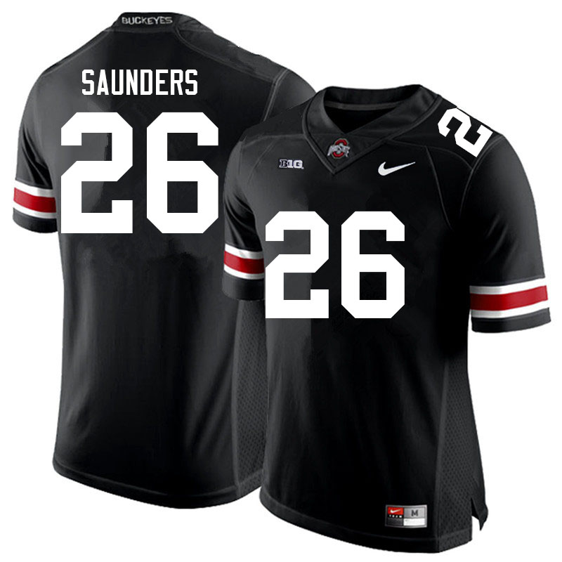 Mens #26 Cayden Saunders Ohio State Buckeyes Stitched Nike Black White College Football Game Jersey S-3XL