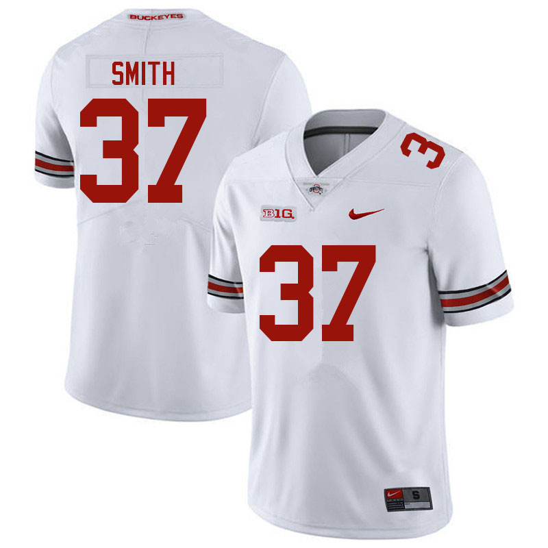 Mens #37 Garrison Smith Ohio State Buckeyes Stitched Nike White College Football Game Jersey S-3XL
