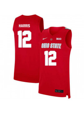 Men's #12 A.J. Harris Ohio State Buckeyes Elite Nike Scarlet Stitched College Basketball Jersey