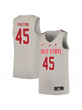 Men's #45 Connor Fulton Ohio State Buckeyes Elite Nike Gray Stitched College Basketball Jersey