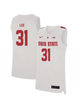 Men's #31 Anthony Lee Ohio State Buckeyes Elite Nike White Stitched College Basketball Jersey