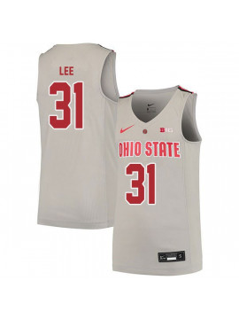 Men's #31 Anthony Lee Ohio State Buckeyes Elite Nike Gray Stitched College Basketball Jersey