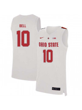 Men's #10 David Bell Ohio State Buckeyes Elite Nike White Stitched College Basketball Jersey