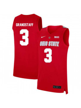 Men's #3 Austin Grandstaff Ohio State Buckeyes Elite Nike Scarlet Stitched College Basketball Jersey