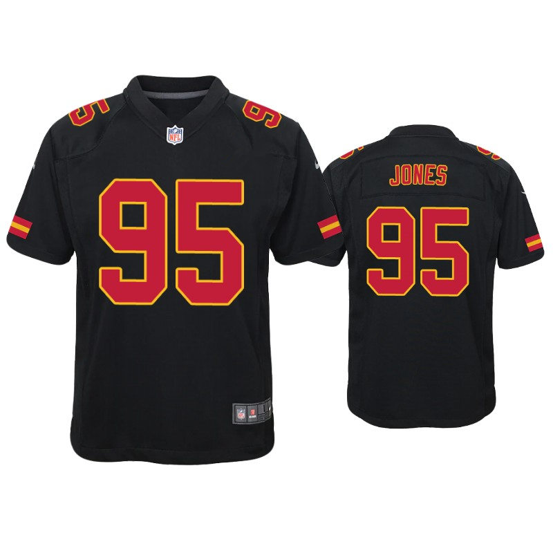 Youth Kansas City Chiefs #95 Chris Jones Nike Black Game Fashion Jersey