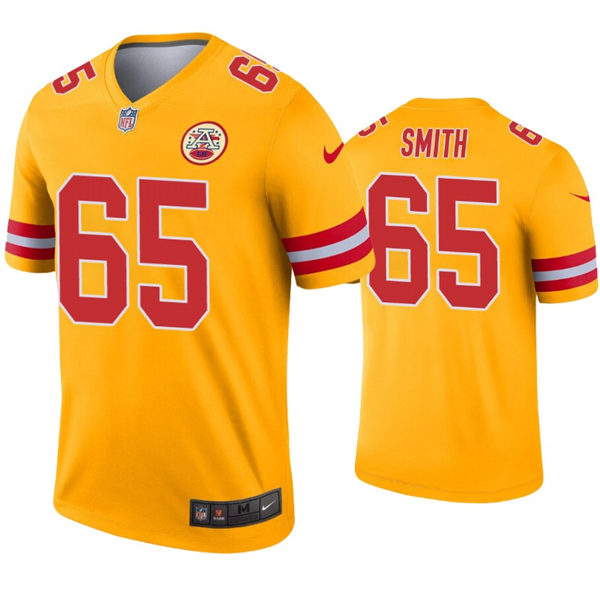 Men's Kansas City Chiefs #65 Trey Smith Nike Gold Inverted Legend Jersey
