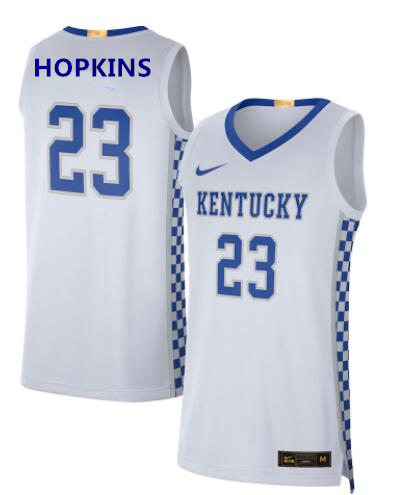 Mens Kentucky Wildcats #23 Bryce Hopkins Nike White College Basketball Game Jersey 