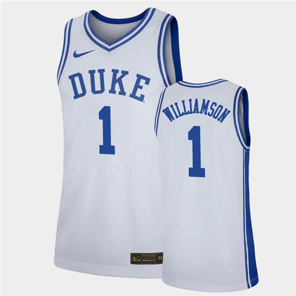 Mens Duke Blue Devils #1 Zion Williamson Nike White College Basketball Game Jersey Mens Duke Blue Devils #1 Zion Williamson Nike White College Basketball Game Jersey