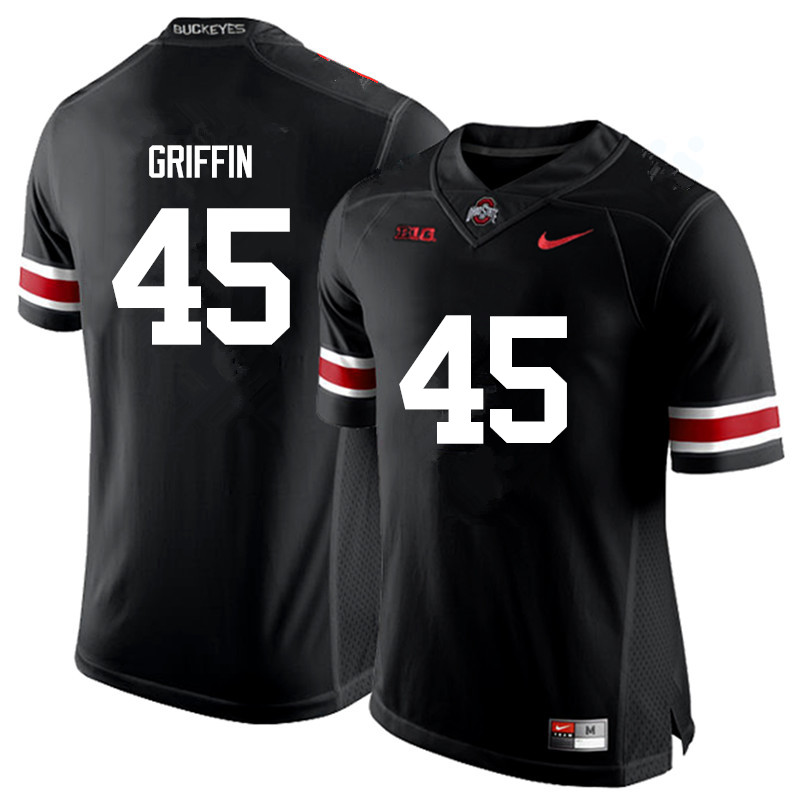 Mens #45 Archie Griffin Ohio State Buckeyes Stitched Nike Black White College Football Game Jersey S-3XL