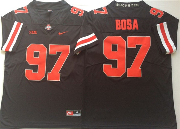 Mens #97 Nick Bosa Ohio State Buckeyes Stitched Nike Blackout College Football Game Jersey S-3XL