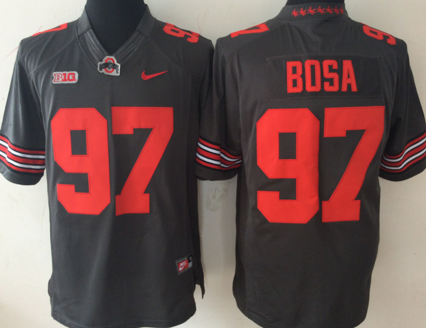 Mens #97 Nick Bosa Ohio State Buckeyes Stitched Nike Blackout College Football Game Jersey S-3XL
