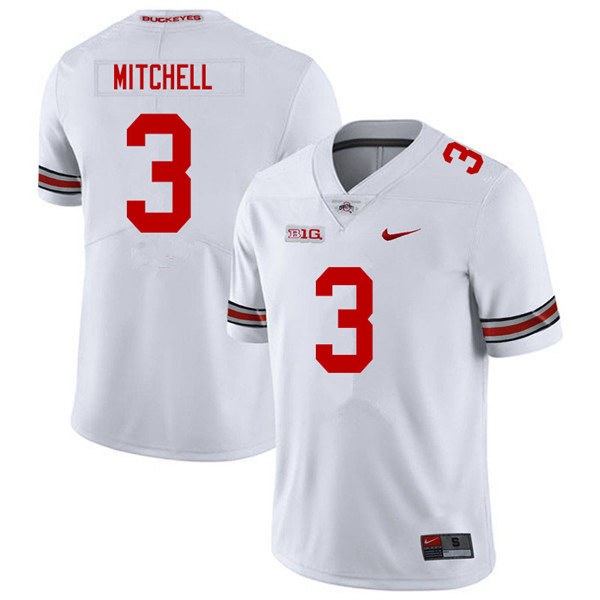 Mens #3 Teradja Mitchell Ohio State Buckeyes Stitched Nike White College Football Game Jersey S-3XL