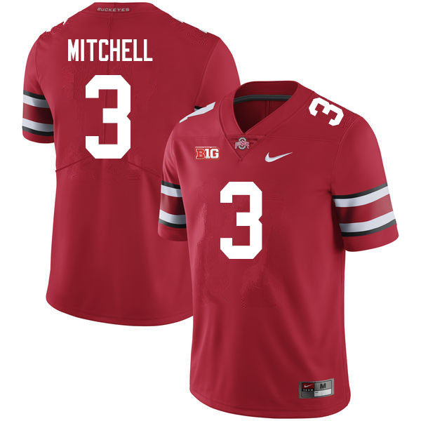 Mens #3 Teradja Mitchell Ohio State Buckeyes Stitched Nike Scarlet College Football Game Jersey S-3XL