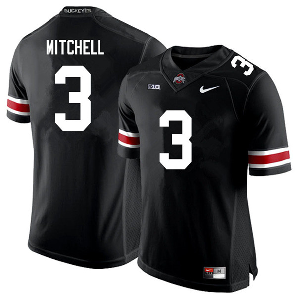Mens #3 Teradja Mitchell Ohio State Buckeyes Stitched Nike Black White College Football Game Jersey S-3XL