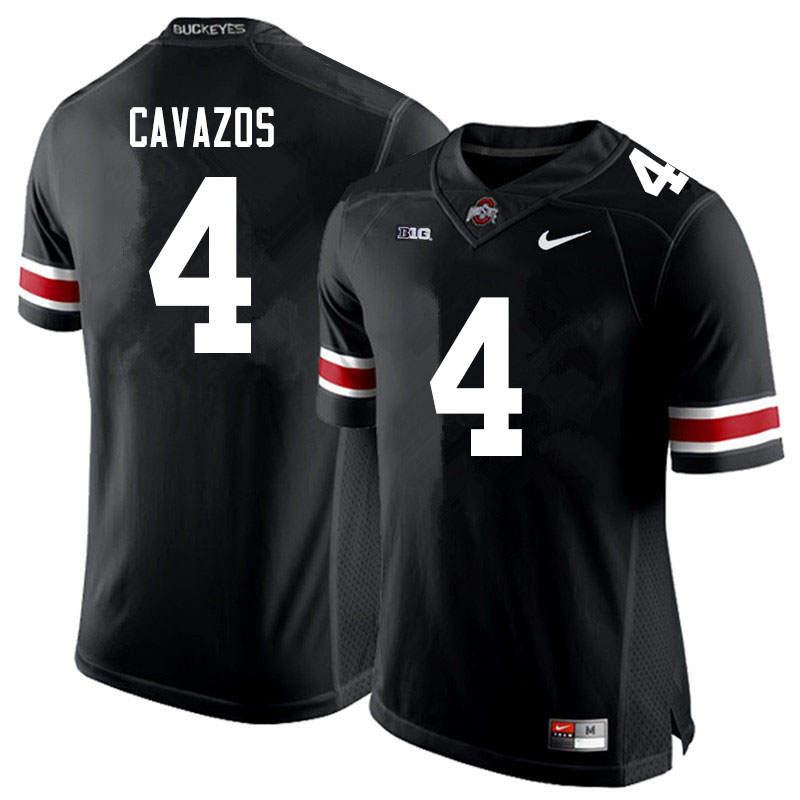 Mens #4 Lejond Cavazos Ohio State Buckeyes Stitched Nike Black White College Football Game Jersey S-3XL