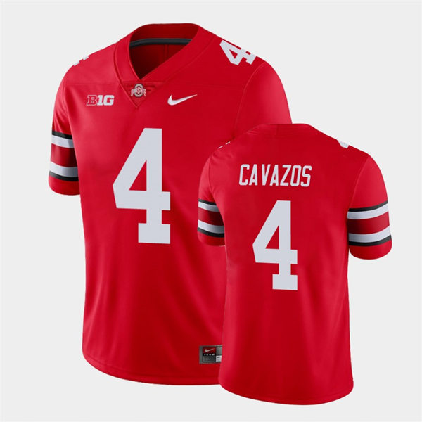 Mens #4 Lejond Cavazos Ohio State Buckeyes Stitched Nike Scarlet College Football Game Jersey S-3XL