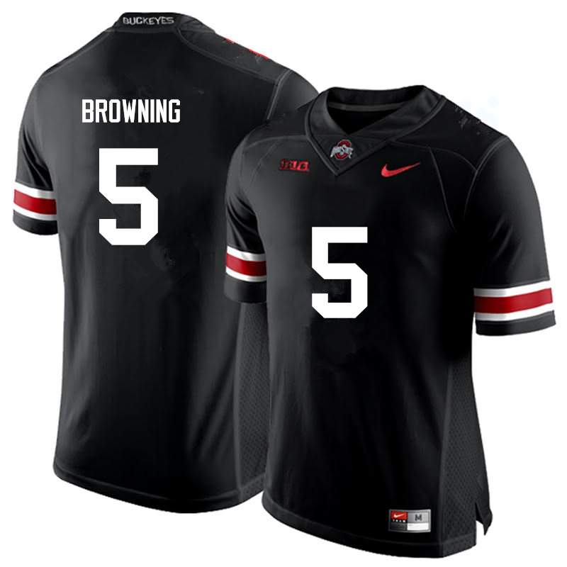 Mens #5 Baron Browning Ohio State Buckeyes Stitched Nike Black White College Football Game Jersey S-3XL