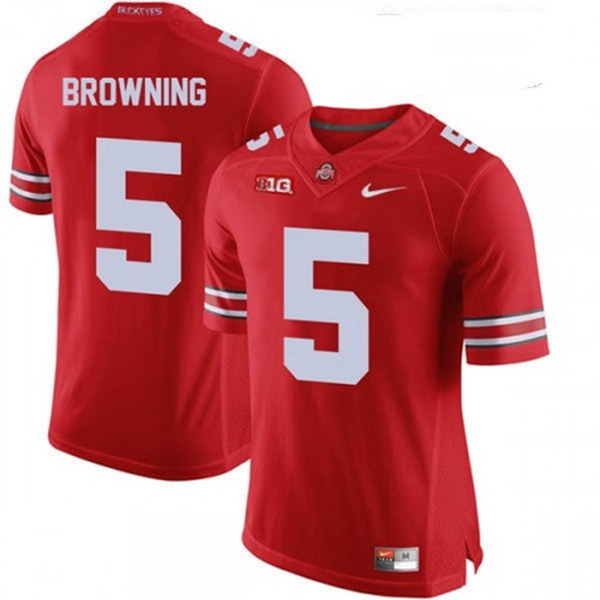 Mens #5 Baron Browning Ohio State Buckeyes Stitched Nike Scarlet College Football Game Jersey S-3XL