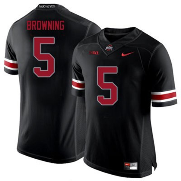 Mens #5 Baron Browning Ohio State Buckeyes Stitched Nike Blackout College Football Game Jersey S-3XL