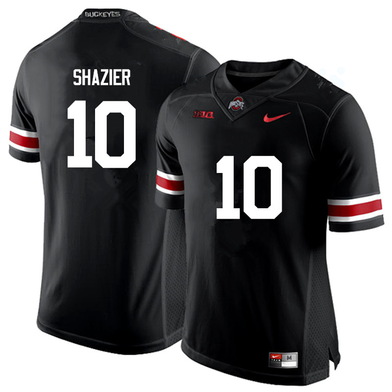 Mens #10 Ryan Shazier Ohio State Buckeyes Stitched Nike Black White College Football Game Jersey S-3XL