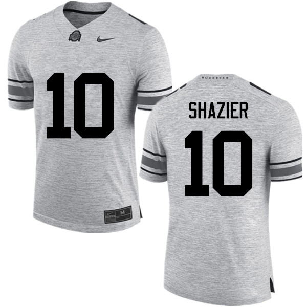 Mens #10 Ryan Shazier Ohio State Buckeyes Stitched Nike Gray College Football Game Jersey S-3XL
