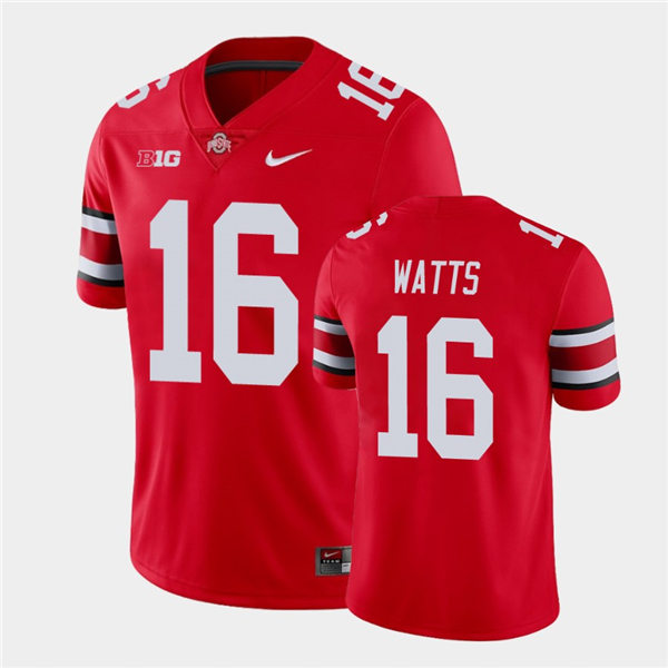 Mens #16 Ryan Watts Ohio State Buckeyes Stitched Nike Scarlet College Football Game Jersey S-3XL