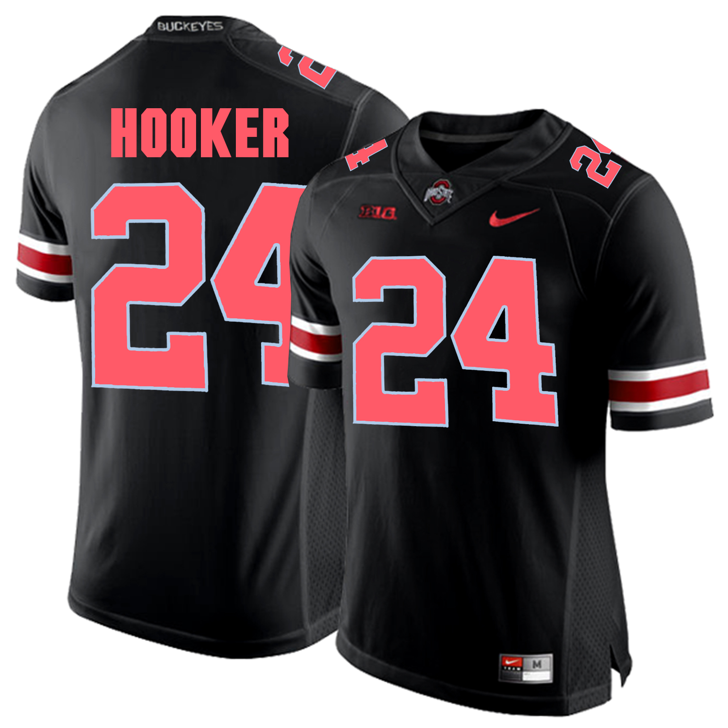 Mens #24 Malik Hooker Ohio State Buckeyes Stitched Nike Blackout College Football Game Jersey S-3XL