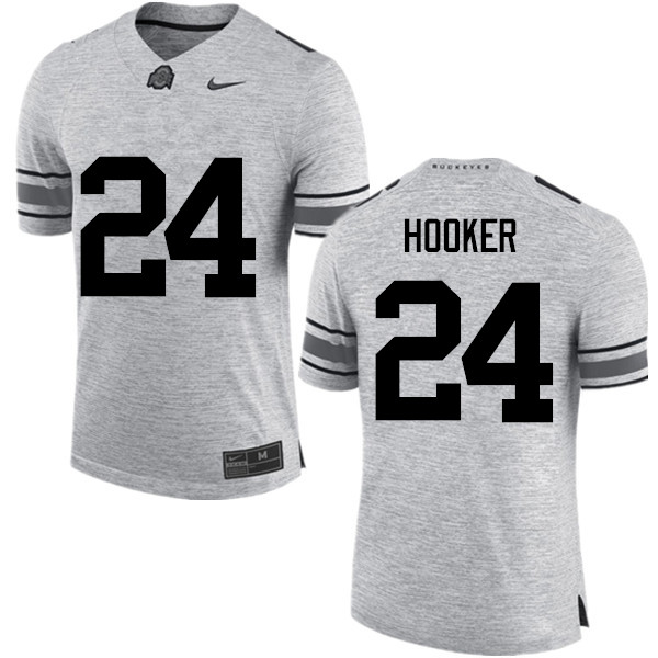 Mens #24 Malik Hooker Ohio State Buckeyes Stitched Nike Gray College Football Game Jersey S-3XL