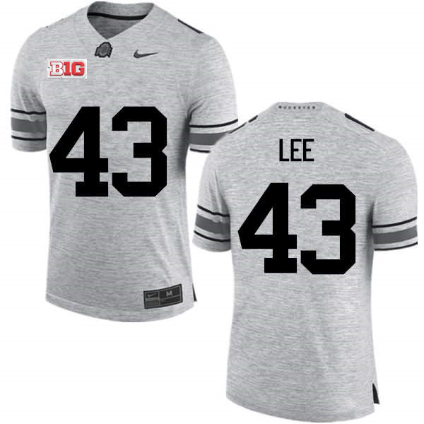 Mens #43 Darron Lee Ohio State Buckeyes Stitched Nike Gray College Football Game Jersey S-3XL