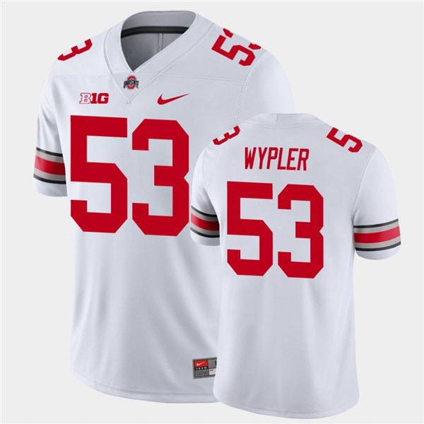 Mens #53 Luke Wypler Ohio State Buckeyes Stitched Nike White College Football Game Jersey S-3XL