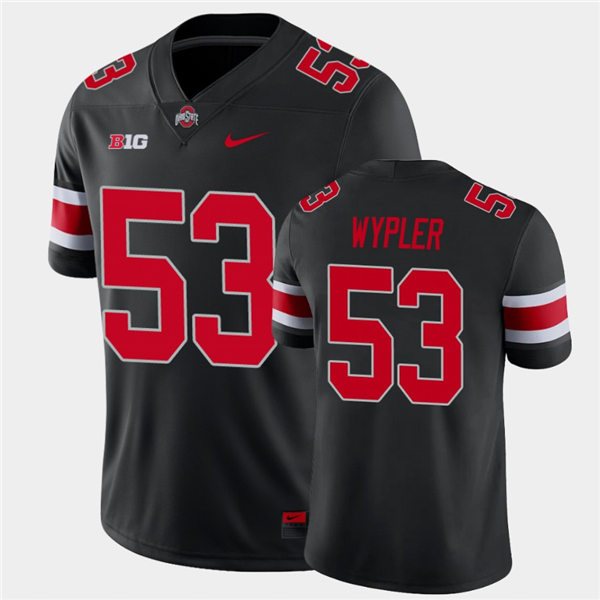 Mens #53 Luke Wypler Ohio State Buckeyes Stitched Nike Blackout College Football Game Jersey S-3XL