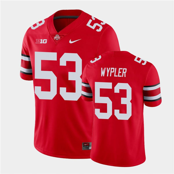 Mens #53 Luke Wypler Ohio State Buckeyes Stitched Nike Scarlet College Football Game Jersey S-3XL