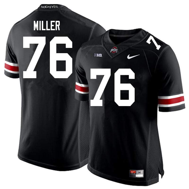 Mens #76 Harry Miller Ohio State Buckeyes Stitched Nike Black White College Football Game Jersey S-3XL