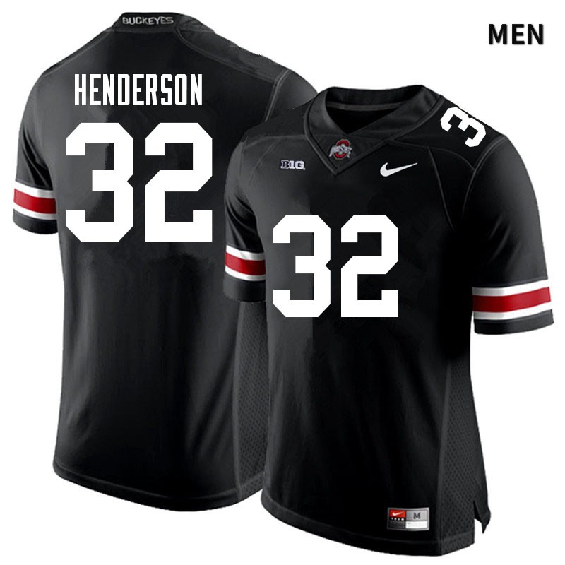 Mens #32 TreVeyon Henderson Ohio State Buckeyes Stitched Nike Blackout Black College Football Game Jersey S-3XL