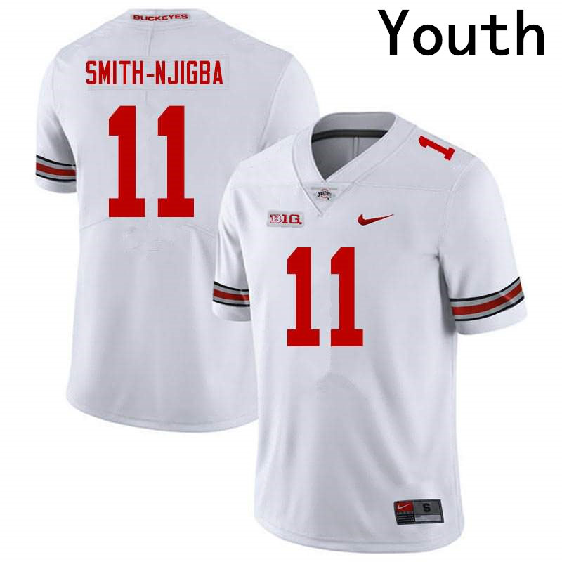 Youths #11 Jaxon Smith-Njigba Ohio State Buckeyes Stitched Nike White College Football Game Jersey S-3XL