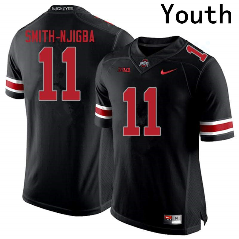 Youths #11 Jaxon Smith-Njigba Ohio State Buckeyes Stitched Nike Blackout College Football Game Jersey S-3XL