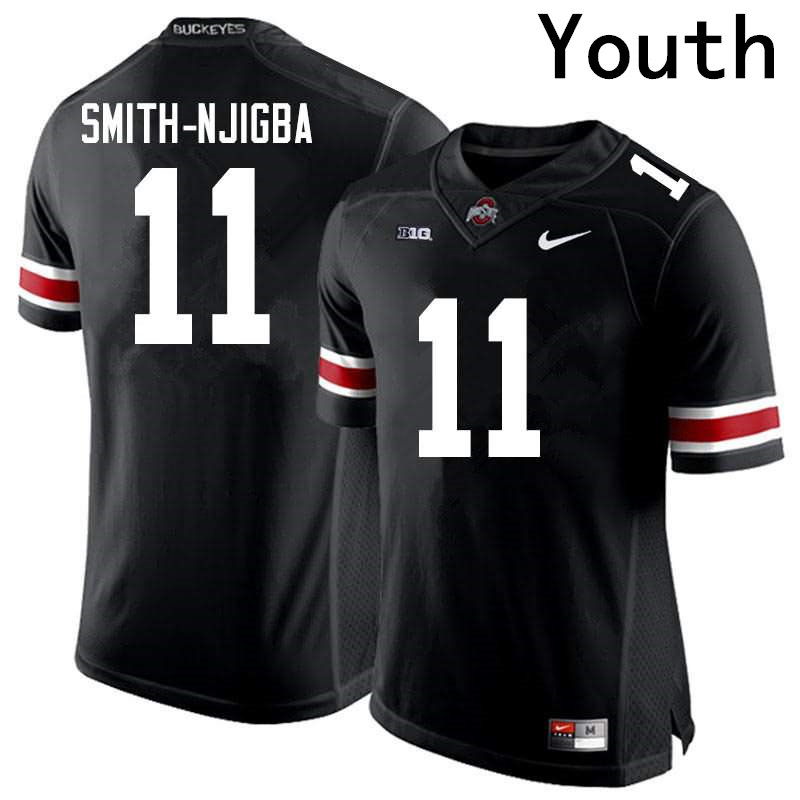 Youths #11 Jaxon Smith-Njigba Ohio State Buckeyes Stitched Nike Black White College Football Game Jersey S-3XL