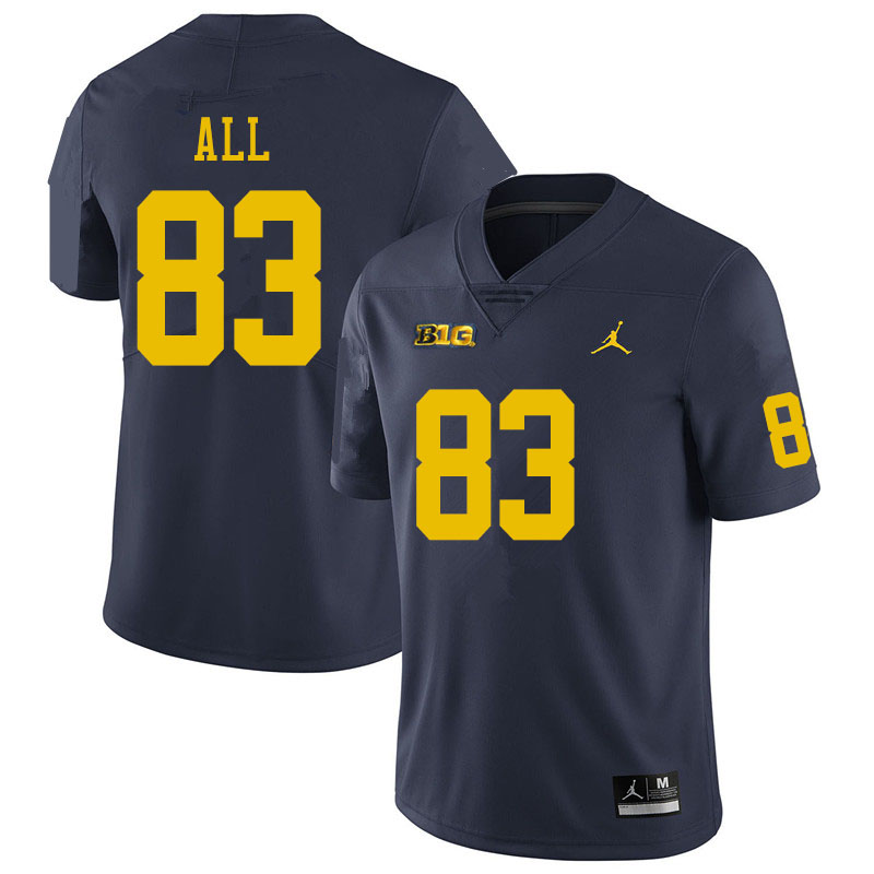 Mens Michigan Wolverines #83 Erick All Navy Jordan Brand College Football Game Jersey