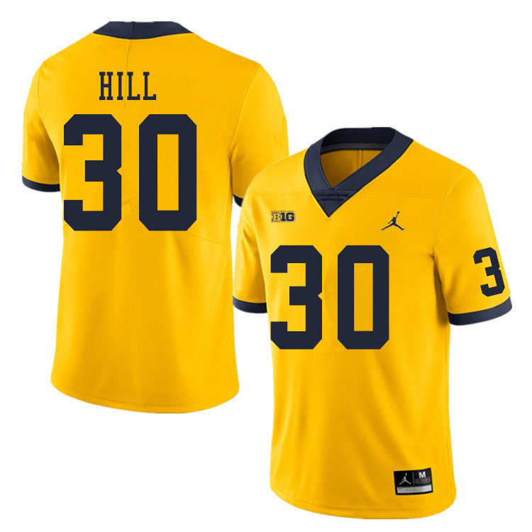 Mens Michigan Wolverines #30 Daxton Hill Gold Jordan Brand College Football Game Jersey