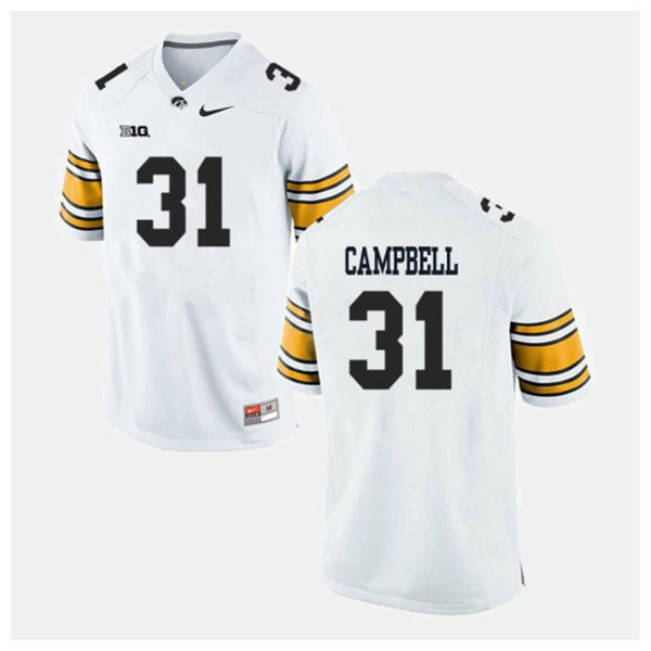 Mens Iowa Hawkeyes #31 Jack Campbell Nike White College Football Game Jersey