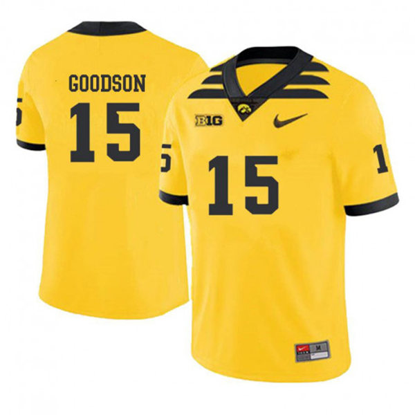 Mens Iowa Hawkeyes #15 Tyler Goodson Nike Gold Alternate College Football Game Jersey