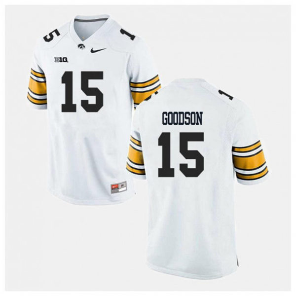 Mens Iowa Hawkeyes #15 Tyler Goodson Nike White College Football Game Jersey