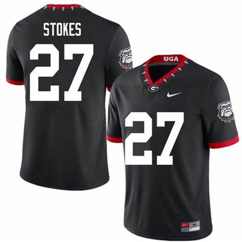 Mens Georgia Bulldogs #27 Eric Stokes Nike 2020 Black College Football Game Jersey Mens Georgia Bulldogs #27 Eric Stokes Nike 2020 Black College Football Game Jersey