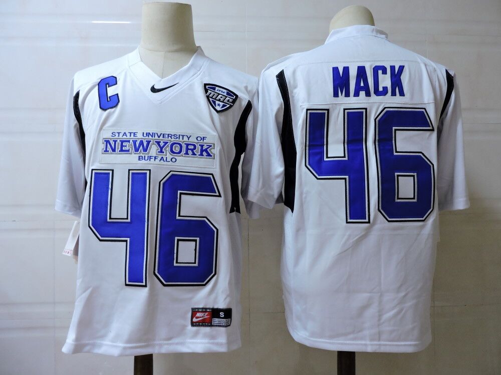 Men's Buffalo Bulls #46 Khalil Mack Nike White Retro College football Jersey Men's Buffalo Bulls #46 Khalil Mack Nike White Retro College football Jersey