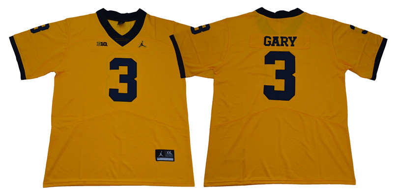 Michigan Wolverines #3 Rashan Gary Maize College Football Jersey