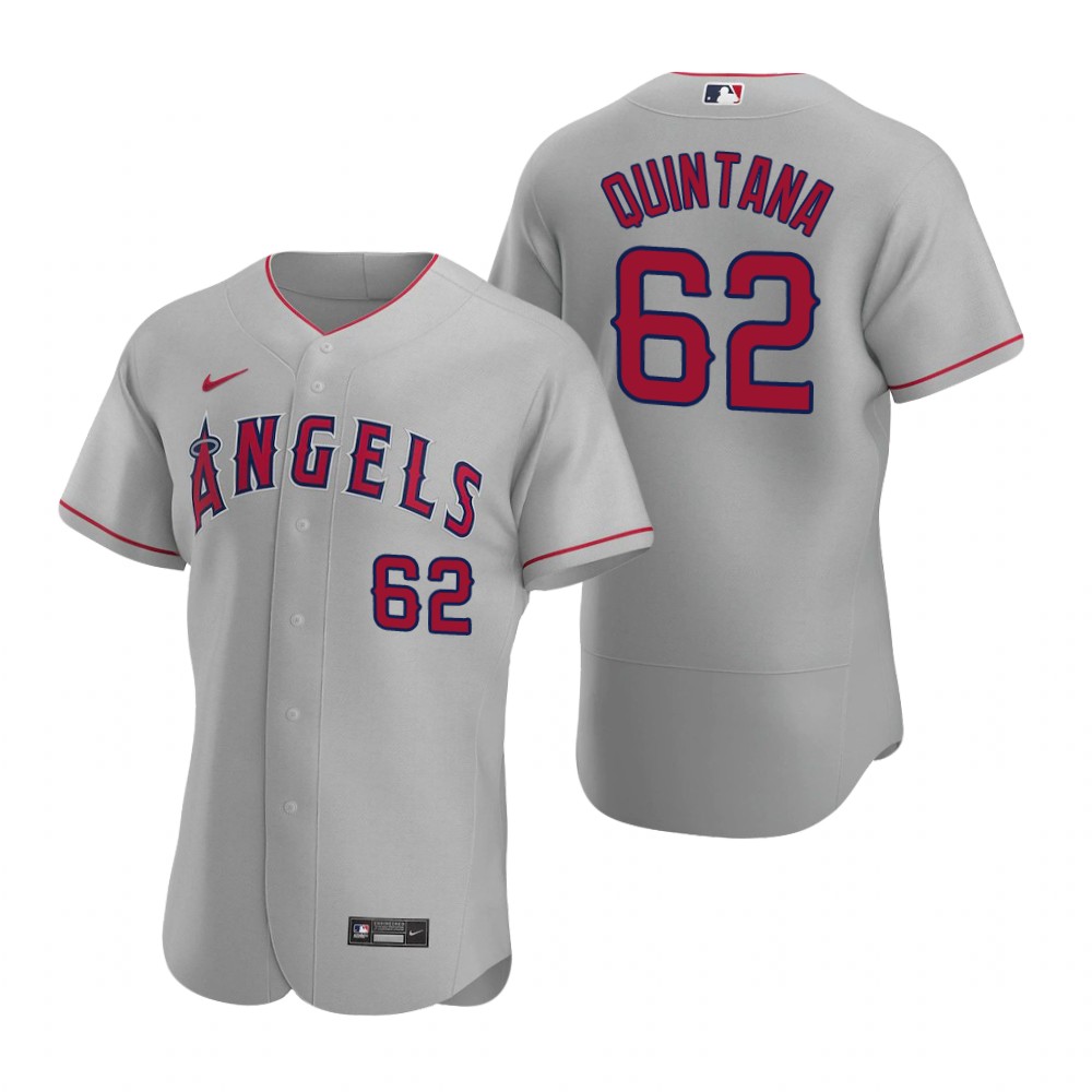 Men's Los Angeles Angels #62 Jose Quintana Nike Gray MLB Flex Base Baseball Jersey
