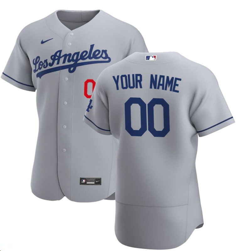 Los Angeles Dodgers Custom Nike Gray Alternate Los Angeles Limited Personalized Jersey