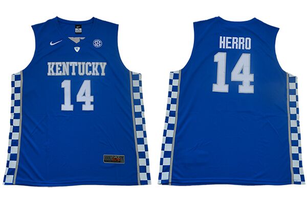 Mens Kentucky Wildcats #14 Tyler Herro Royal Nike NCAA Basketball JERSEY Mens Kentucky Wildcats #14 Tyler Herro Royal Nike NCAA Basketball JERSEY