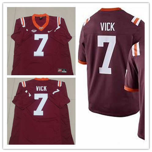 Mens Virginia Tech Hokies #7 Michael Vick Maroon Nike Football Performance Jersey Mens Virginia Tech Hokies #7 Michael Vick Maroon Nike Football Performance Jersey