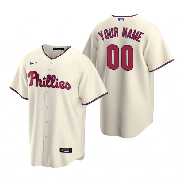 Philadelphia Phillies Custom Nike Cream Alternate Limited Jersey